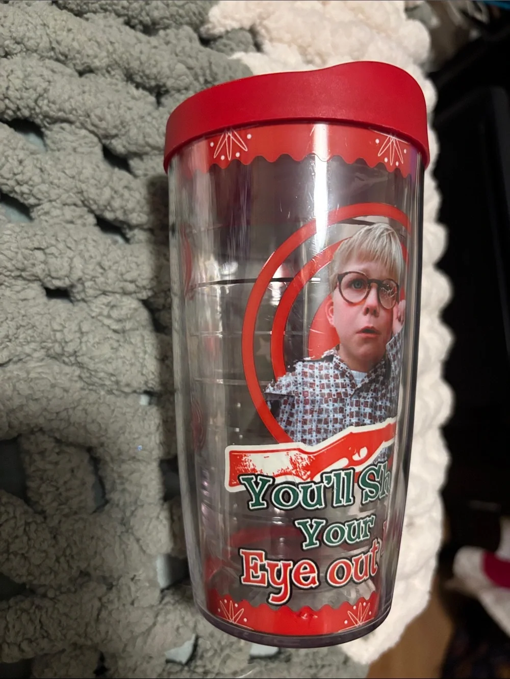 The Christmas Story tervis tumbler 16 ounces good used shaped